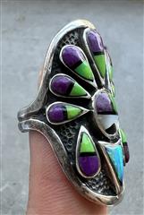 NATIVE AMERICAN STERLING SILVER 925 RING SIZE 7 13.8 GRAMS